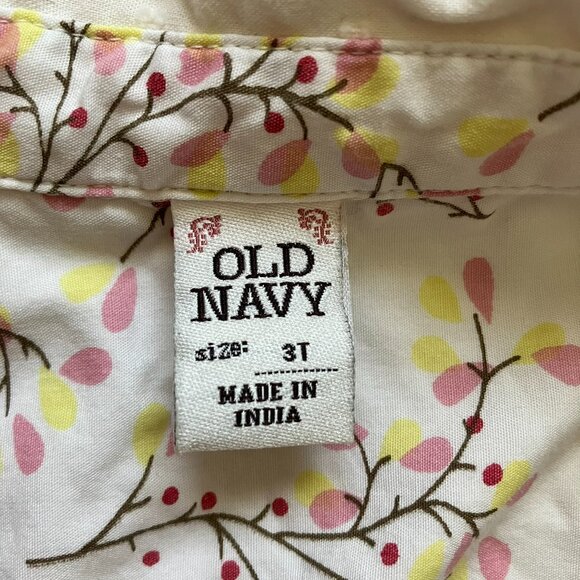 Old Navy 3T Toddler Button-Up Shirt | Pink & Orange Plaid Floral | GUC - Picture 6 of 16